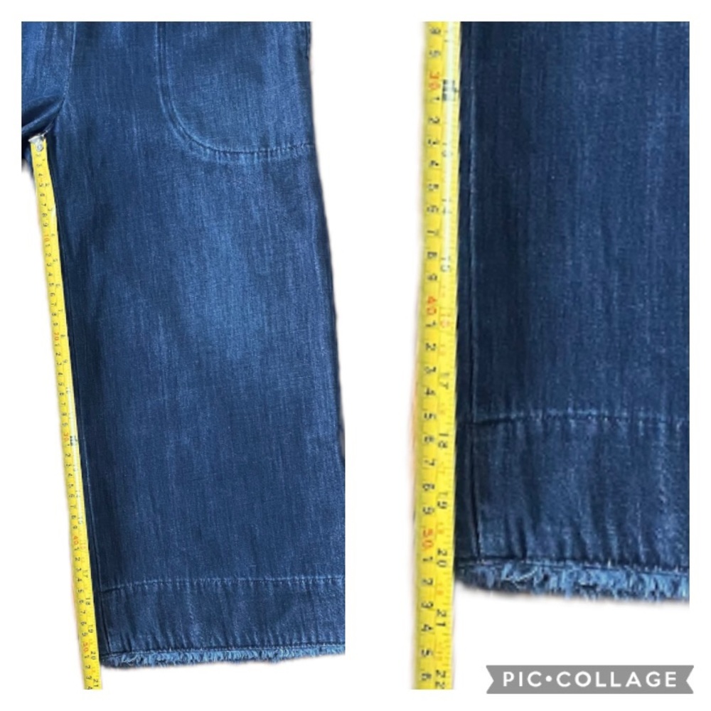 Cloth & Stone Bella Dahl Denim Wide Leg Jumpsuit Raw Hem High Neck Halter Romper - Picture 10 of 15